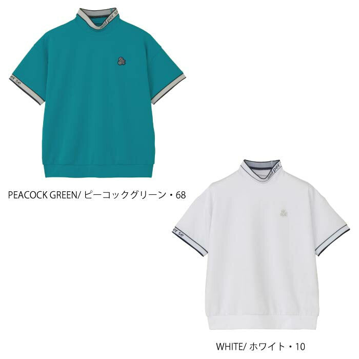 and per se アンパスィ ゴルフウェア レディース 4WAYリップル半袖ルーズネックシャツ マルチストレッチ 吸汗速乾 UVケア aff9695w6