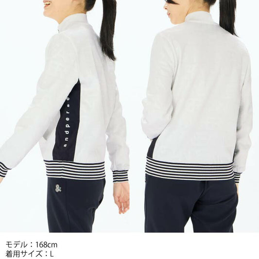 and per se アンパスィ ゴルフウェア レディース エンボスメッシュニットブルゾン セットアップ対応 afs2915b1