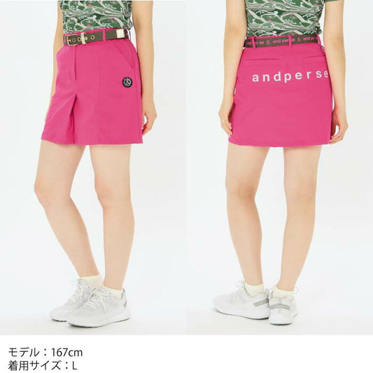 and per se アンパスィ ゴルフウェア レディース オールラウンダースカート 高機能素材(ストレッチ、撥水、UVプロテクト、静電ケア) afs4015e1