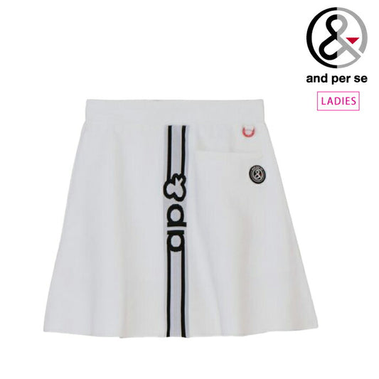 and per se アンパスィ ゴルフウェア レディース アクティブニットスカート 抗ピル マルチストレッチ 軽量 洗濯機OK 抗菌防臭 AFS4016A1