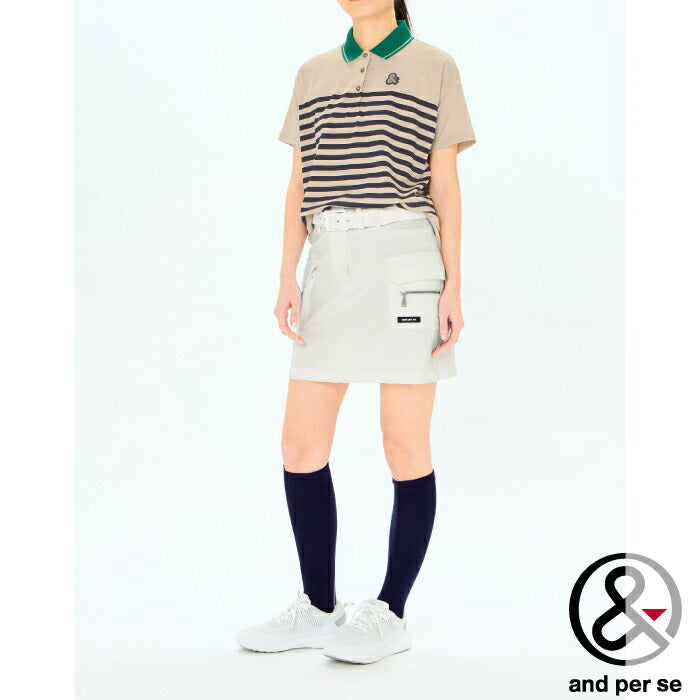 and per se アンパスィ ゴルフウェア レディース ストレッチジャカード スカート afs4095e7