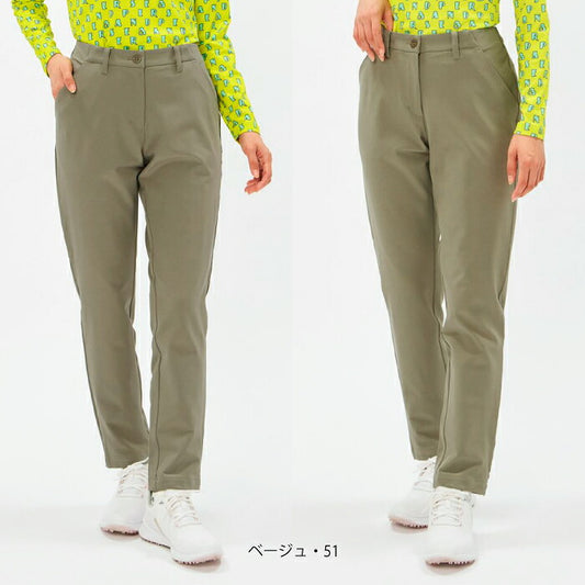 and per se アンパスィ ゴルフウェア レディース ショットスムーザーツイルパンツ ロングパンツ テーパードシルエット マルチストレッチ C0はっ水 UV 抗菌防臭 AFS5006E3