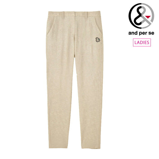 and per se アンパスィ ゴルフウェア レディースストレッチジャカードパンツ 非フッ素(C0)はっ水 afs5095e7