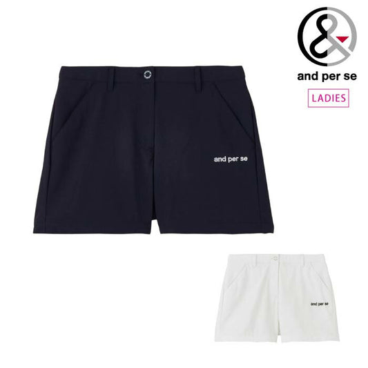 and per se アンパスィ ゴルフウェア レディース クールラスティング ショートパンツ マルチストレッチ UV 接触冷感 抗菌防臭 べたつき軽減 afs5606e4