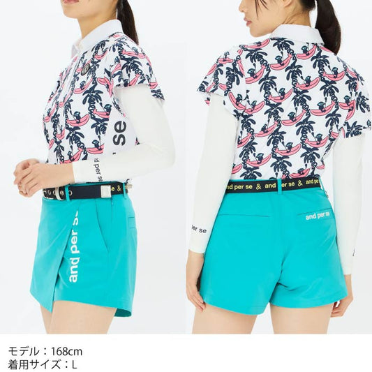 and per se アンパスィ ゴルフウェア レディース Vネックインナーシャツ 遮熱 UVプロテクト マルチストレッチ 吸汗速乾 接触冷感 AFS6815W5