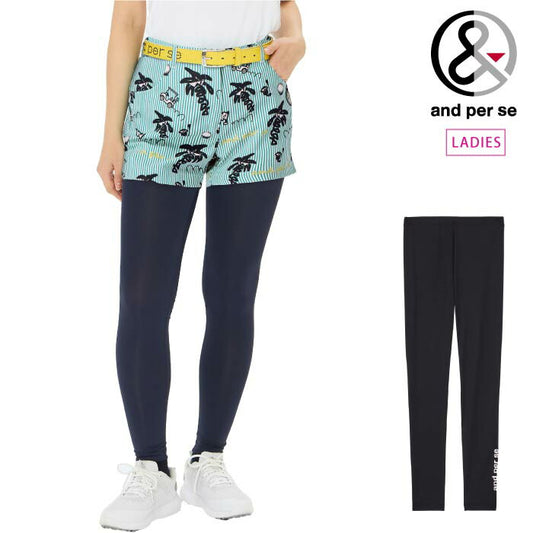 and per se アンパスィ ゴルフウェア レディース レギンス 遮熱 UVプロテクト マルチストレッチ 吸汗速乾 接触冷感 afs6825w5