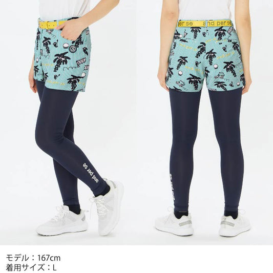 and per se アンパスィ ゴルフウェア レディース レギンス 遮熱 UVプロテクト マルチストレッチ 吸汗速乾 接触冷感 afs6825w5