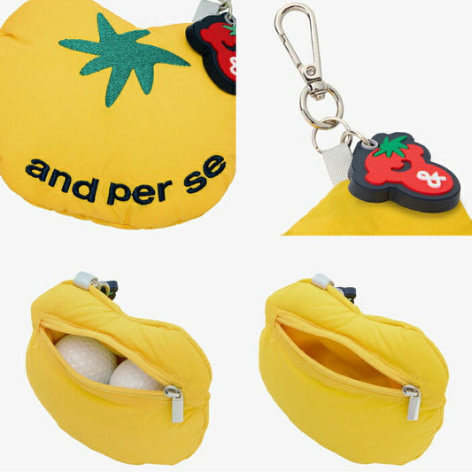 and per se アンパスィ ゴルフ レディース ボールポーチ トマト型 ボール2個収納 ギフト最適 AFS7246