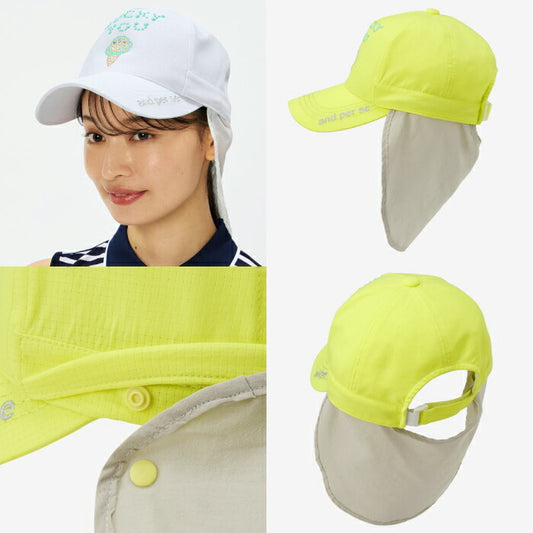 and per se アンパスィ ゴルフウェア レディース キャップ 帽子 はっ水 UV サンシェード サイズ調整可能 AFS8416