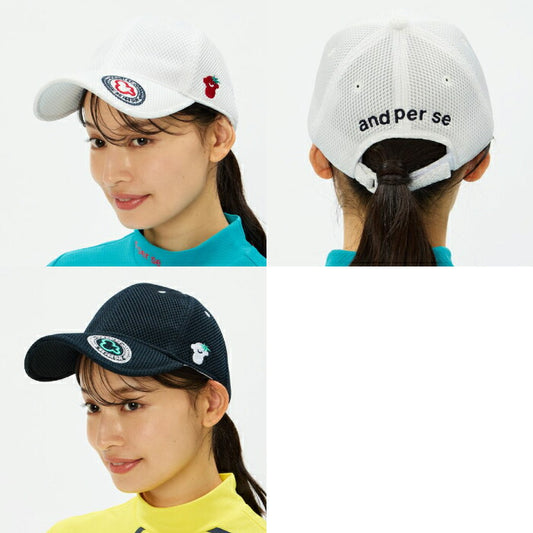 and per se アンパスィ ゴルフウェア レディース キャップ 帽子 メッシュキャップ 面ファスナー仕様アジャスター サイズ調整可能 AFS8436