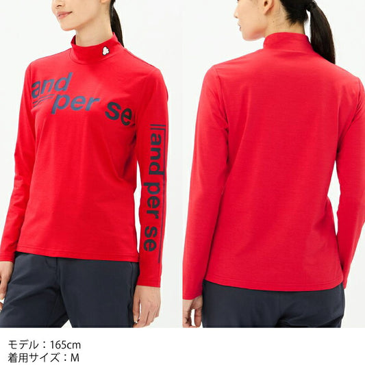and per se アンパスィ ゴルフウェア レディース リファインドライ長袖ハイネックシャツ モックネック マルチストレッチ 吸汗速乾 UVプロテクト 抗菌防臭 afs9206v5