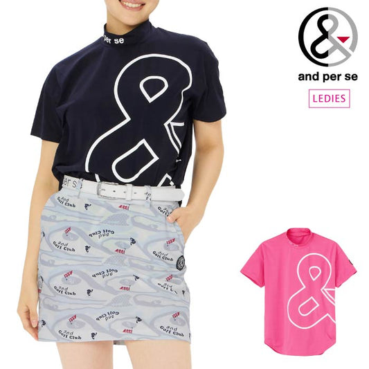 and per se アンパスィ ゴルフウェア レディース リファインドライ FIBOモックネックシャツ 吸放湿性 UVプロテクト afs9515v5