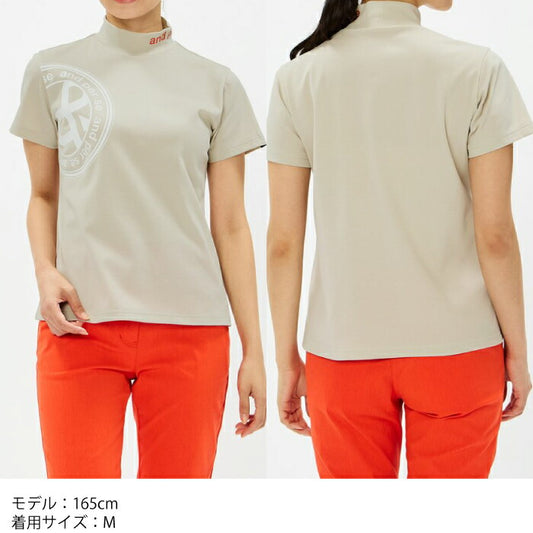 and per se アンパスィ ゴルフウェア レディース SWING DRY メッシュ半袖モックネックシャツ マルチストレッチ 吸汗速乾 UV 通気 べたつき軽減 抗菌防臭 AFS9516V2
