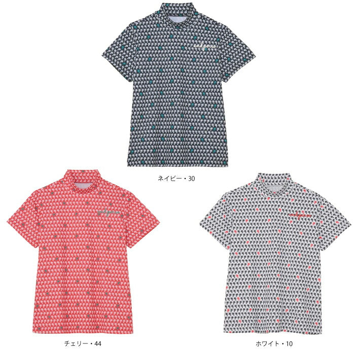 and per se アンパスィ ゴルフウェア レディース スイングドライプリンテッドモックネック半袖シャツ マルチストレッチ UVケア 吸汗速乾 afs9555x1