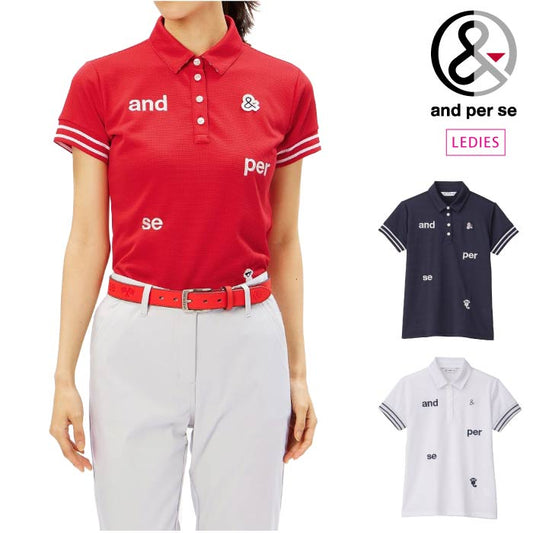 and per se アンパスィ レディース ゴルフ 半袖ポロシャツ ゴルフウェア ドライバーズアイ半袖シャツ 吸汗速乾 UVケア AFS9604V6