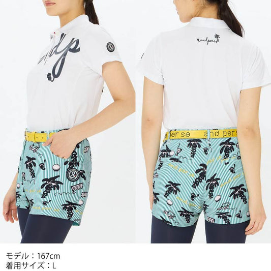 and per se アンパスィ ゴルフウェア レディース スイングドライ3Dワッフル半袖ポロシャツ 吸汗速乾 ストレッチ UVプロテクト afs9775v3