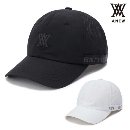 ANEW GOLF アニューゴルフ ゴルフウェア メンズ レディース UNISEX STRAP CAP ストラップキャップ 帽子 パンチング加工 AGEUUCP05
