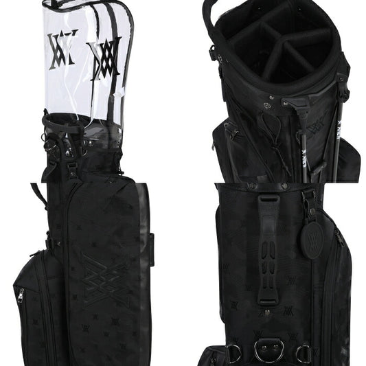 ANEW GOLF アニューゴルフ メンズ レディース 9 UNISEX MILITARY STAND BAG 9インチ仕様スタンドキャディバッグ ショルダーストラップ 透明フードカバー付属 agguusb01bk