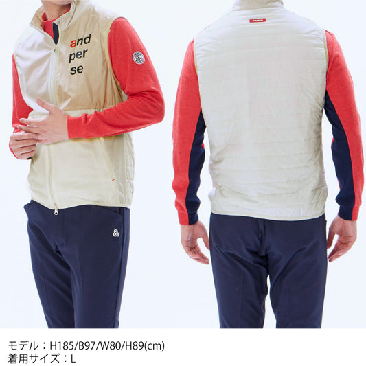 and per se アンパスィ メンズ バックウォームフルジップベスト 耐久撥水 保温 AMF1003G1