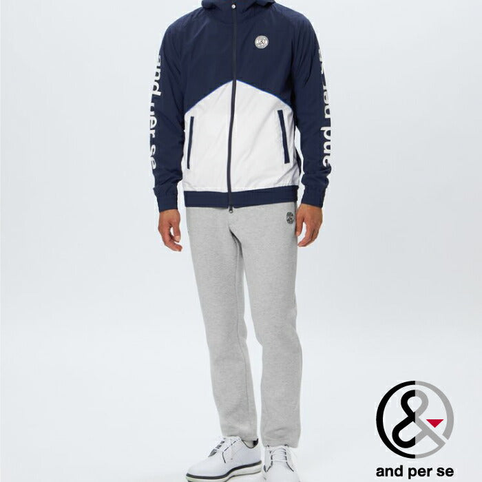 and per se アンパスィ ゴルフウェア メンズ エアジャスター切替ブルゾン ストレッチ はっ水 保温 AMF1105G2