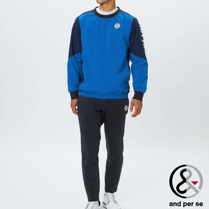 and per se アンパスィ ゴルフウェア メンズ エアジャスター切替スニードジャック プルオーバー ブルゾン ブルゾン ブルゾン かぶり ストレッチ はっ水 保温 AMF1205G2