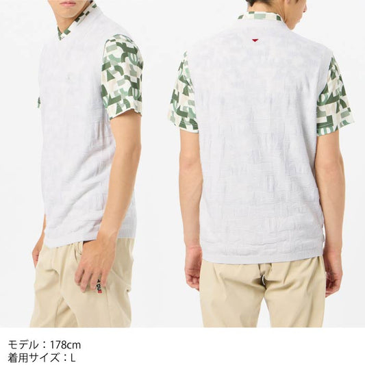 and per se アンパスィ メンズ ゴルフウェア ウールミックスジャカードニットベスト マルチストレッチ 軽量 吸汗速乾 AMF2004A5