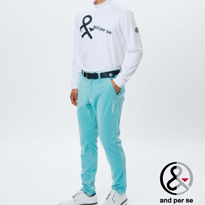 and per se アンパスィ ゴルフウェア メンズ ウインドシャッターコーデュロイパンツ ストレッチ 防風 光吸収発熱 AMF5055E5