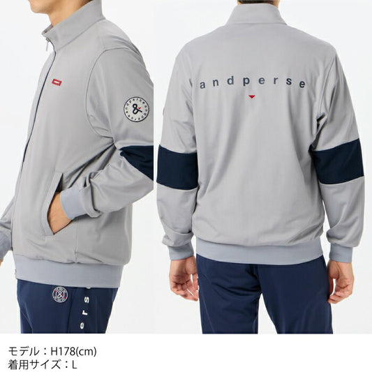 and per se アンパスィ メンズ ゴルフウェア エアロスウェットフルジップブルゾン 長袖 マルチストレッチ 撥水 AMF6304J1