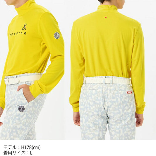 and per se アンパスィ メンズ ゴルフウェア セルヒートプレーン長袖モックネックシャツ マルチストレッチ 吸湿発熱 UVケア AMF9214W5