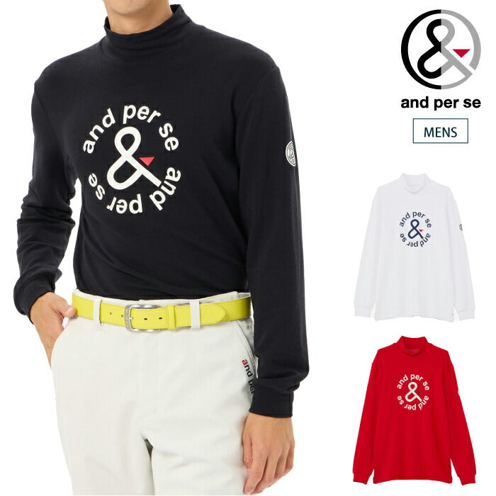 and per se アンパスィ メンズ ゴルフウェア セルヒート長袖ハイネック