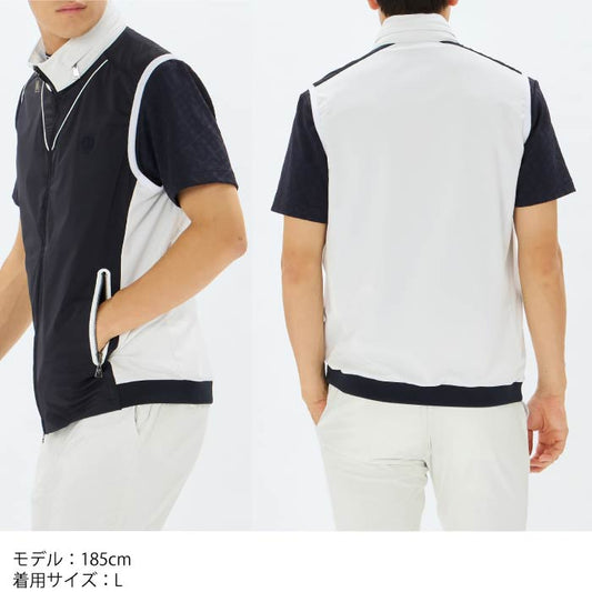 and per se アンパスィ ゴルフウェア メンズ レディース ストレッチタフタフーディーベスト ストレッチ はっ水 UV機能 ams1005g5