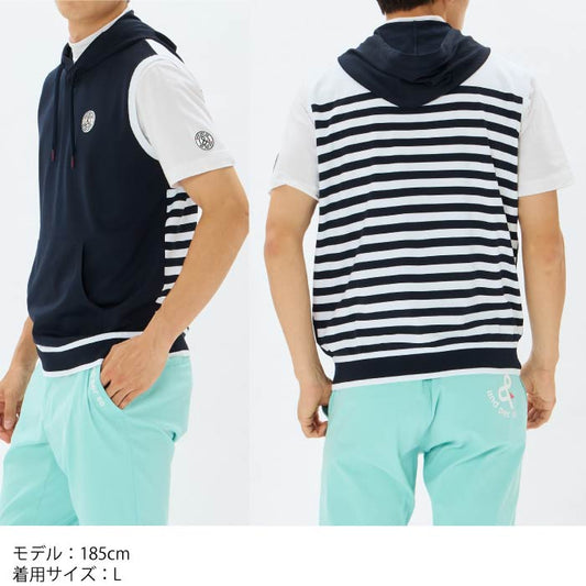 and per se アンパスィ ゴルフウェア メンズ アクティブニット フーディーベスト ストレッチ 軽量 アンチピリング ams2005a1