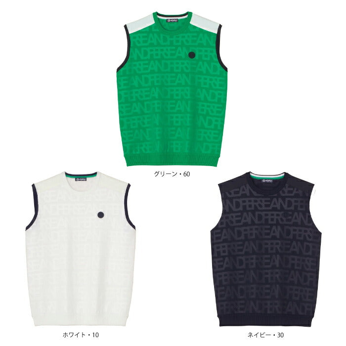 and per se アンパスィ ゴルフウェア メンズ エンボスメッシュニットベスト ピリング加工 ams2015b1