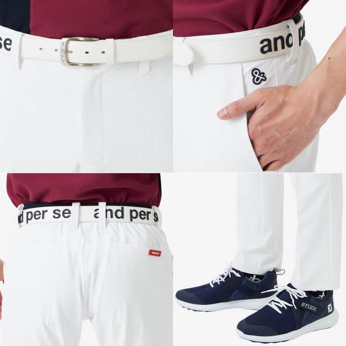 and per se アンパスィ メンズ 透け防止マルチストレッチロングパンツ 高遮熱性 紫外線遮蔽性AMS5003E2