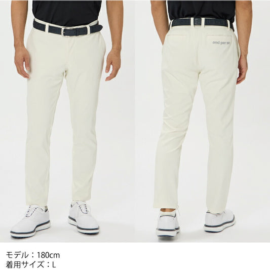 and per se アンパスィ ゴルフウェア メンズ クールオックスフォード パンツ ロングパンツ ストレッチ はっ水 UV 遮熱 接触冷感 抗菌防臭 ams5046e8
