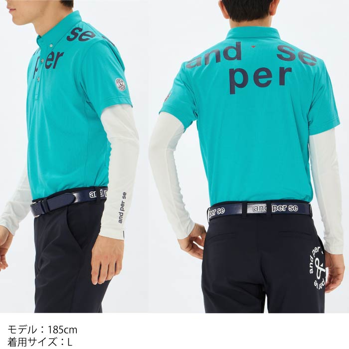 and per se アンパスィ ゴルフウェア メンズ Vネックインナーシャツ 遮熱 UVプロテクト マルチストレッチ 吸汗速乾 接触冷感 ams6815w5