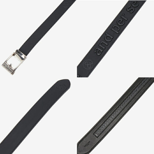 and per se アンパスィ ゴルフ メンズ ロゴベルト ベーシックデザイン スライド式バックル サイズ調整可能 サイズ調整可能 AMS7416