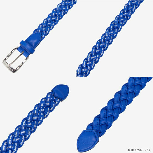 and per se アンパスィ ゴルフ メンズ ベルト 編み込みメッシュベルト ウエスト調整可 ams7436