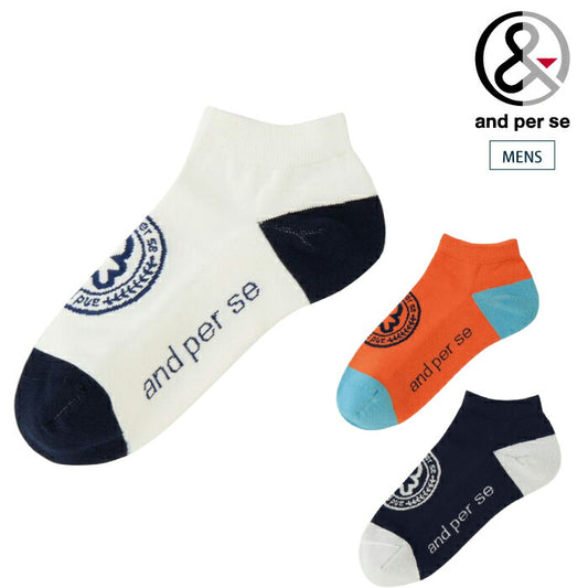 and per se アンパスィ ゴルフウェア メンズ アンクルソックス 靴下 吸汗速乾 抗菌防臭 日本製 AMS8036