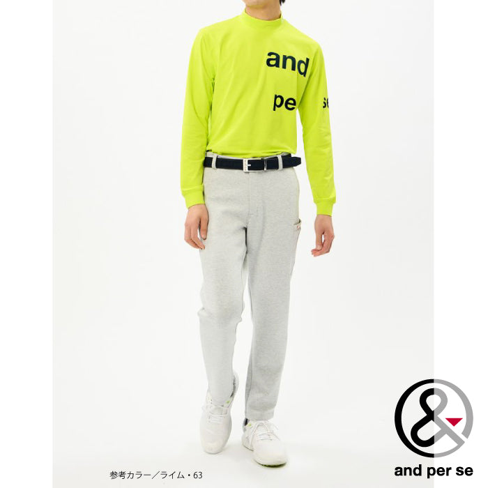 and per se アンパスィ ゴルフウェア メンズ リファインドライ長袖ハイネックシャツ モックネック マルチストレッチ 吸汗速乾 UV 抗菌防臭 ハイスペック素材 高機能素材 継続品 ams9206v5