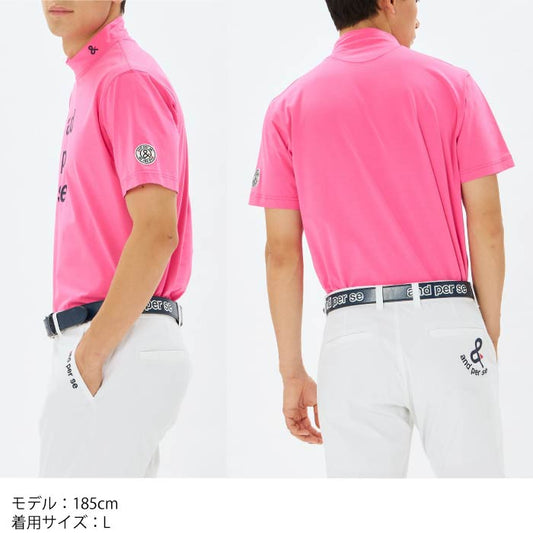 and per se アンパスィ ゴルフウェア メンズ リファインドライ 半袖モックネックシャツ マルチストレッチ 吸汗速乾 UVプロテクト ams9505v5