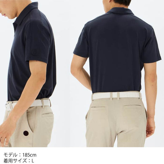 and per se アンパスィ ゴルフウェア メンズ ミニリップル半袖スキッパーシャツ マルチストレッチ 吸汗速乾 UVプロテクト 高級国内素材 AMS9605W2