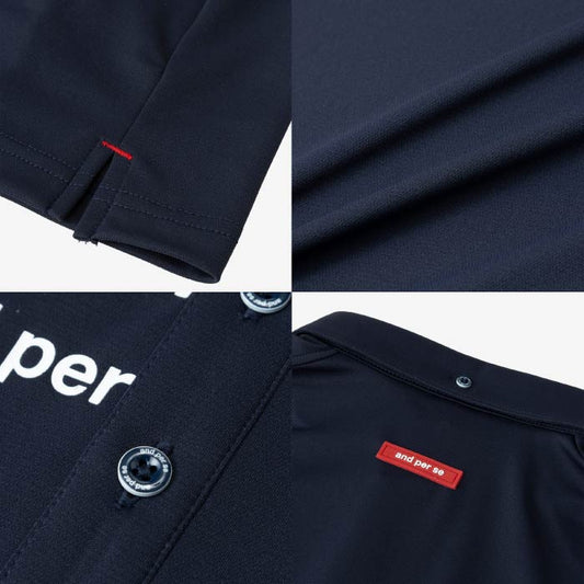 and per se アンパスィ メンズ ゴルフウェア SoCoolUVAハニカム半袖プルオーバーBDシャツ 吸汗速乾 UVカット AMS9634V2