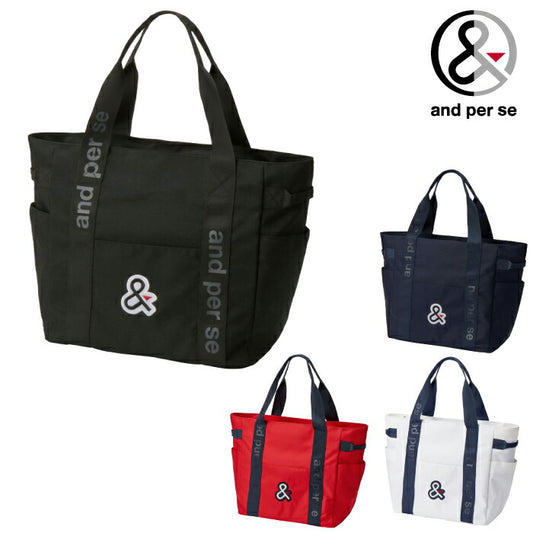 and per se アンパスィ ゴルフ メンズ レディース BIGトートバッグ ユニセックス 刺繍ワッペン ポケット付き aua7006