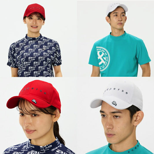 and per se アンパスィ ゴルフ メンズ レディース キャップ 帽子 スタンダードキャップ UVカット機能 サイズ調整可能 オールシーズン aua8406