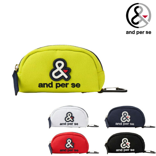 and per se アンパスィ ゴルフ メンズ レディース ボールポーチ ボール2個収納可能 コンパクト&ハンディ AUS7026