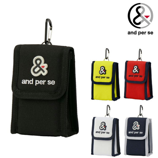 and per se アンパスィ ゴルフ メンズ レディース 距離計ポーチ スコープ収納 小物収納 カラビナ付 マグネットボタン ウエストベルト固定 AUS7056