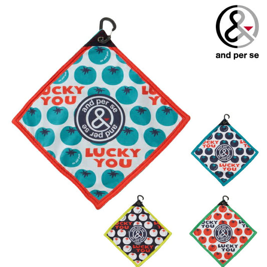 and per se アンパスィ ゴルフウェア メンズ レディース ユーティリティタオル カラビナ付き POP CUTE マルチ使用 AUS8306