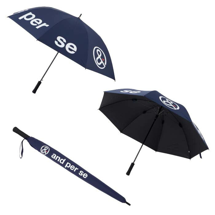 and per se アンパスィ ゴルフウェア メンズ レディース ゴルフアンブレラサマーシールド UVカット 日傘 雨傘 遮熱 遮光 特殊加工生地 AUS8315