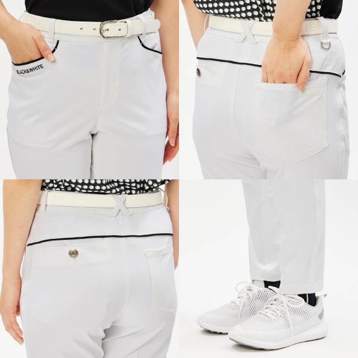 Black&white ブラック&ホワイト レディース ゴルフパンツ 4Wayストレッチパンツ マルチストレッチ 吸乾速乾